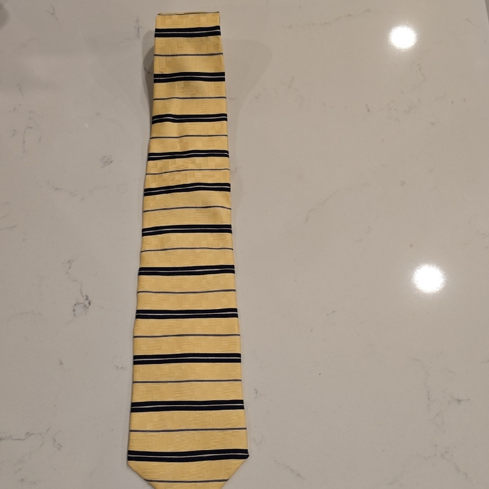 Yellow and Black Striped Men's Tie